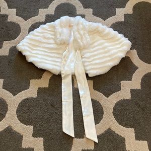 Faux White Fur Occasion Shrug